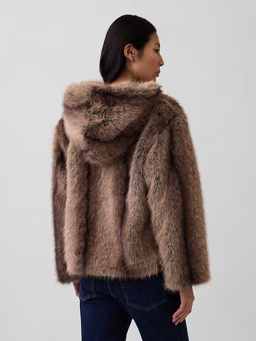 SWEAT À CAPUCHE EN FAUSSE FOURRURE